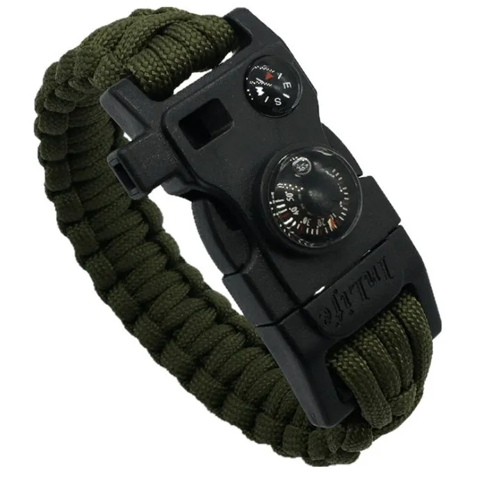 Outdoor umbrella rope SOS emergency kit with camouflage bracelet and 20-metre 550 ropes for camping and hiking