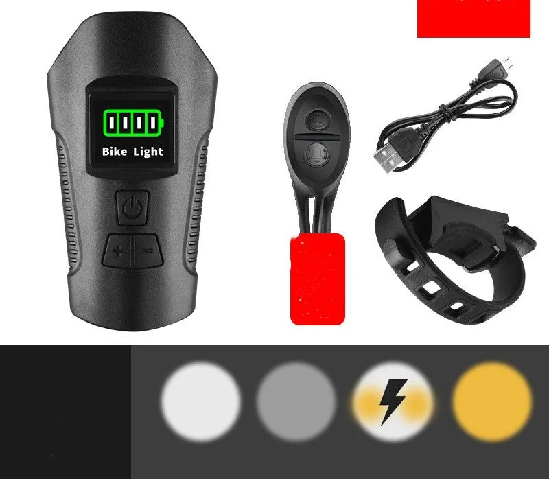 LED bicycle light front light with T6 wick 350 lumens ABS black