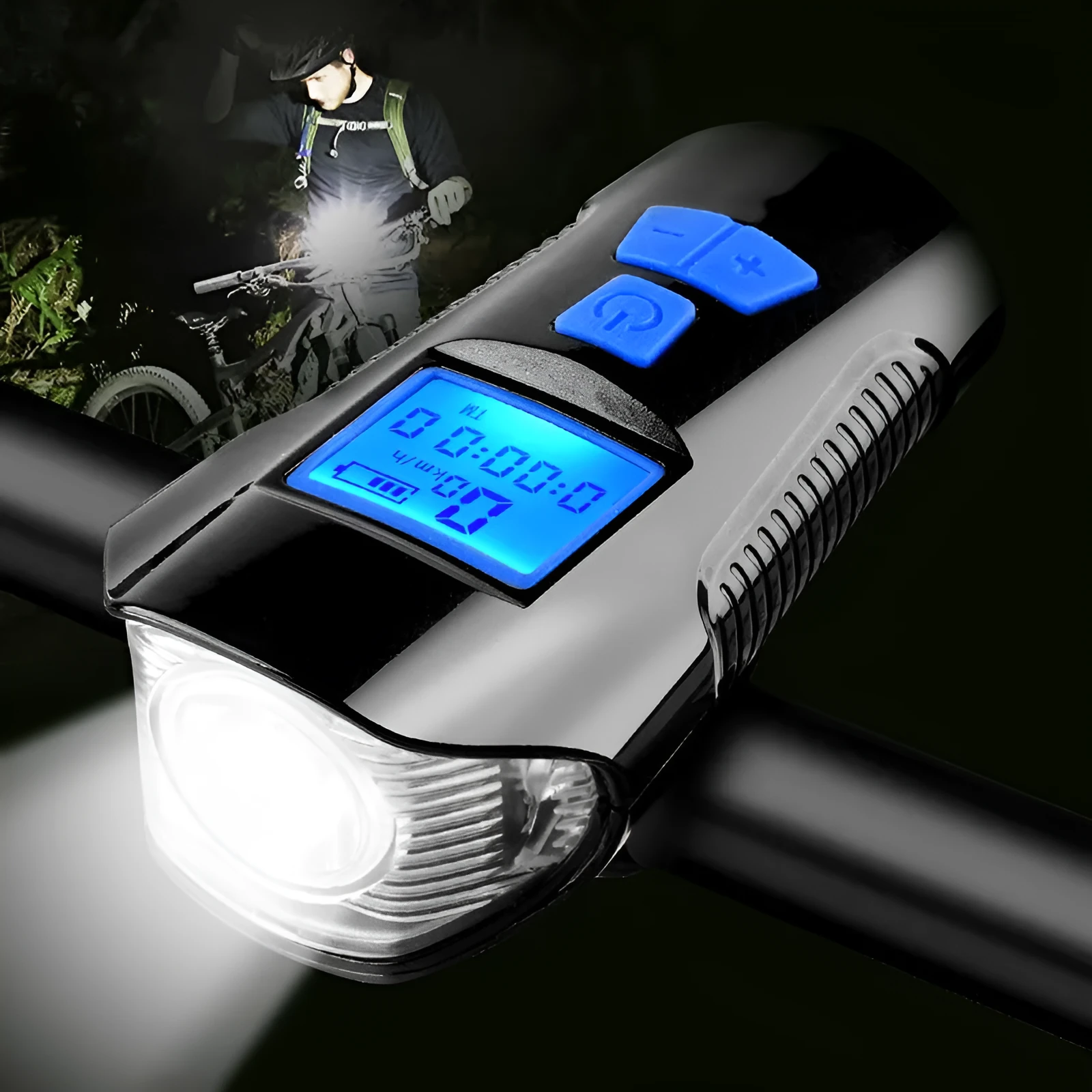 LED bicycle light front light with T6 wick 350 lumens ABS black
