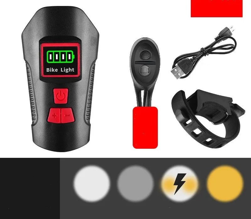 LED bicycle light front light with T6 wick 350 lumens ABS black