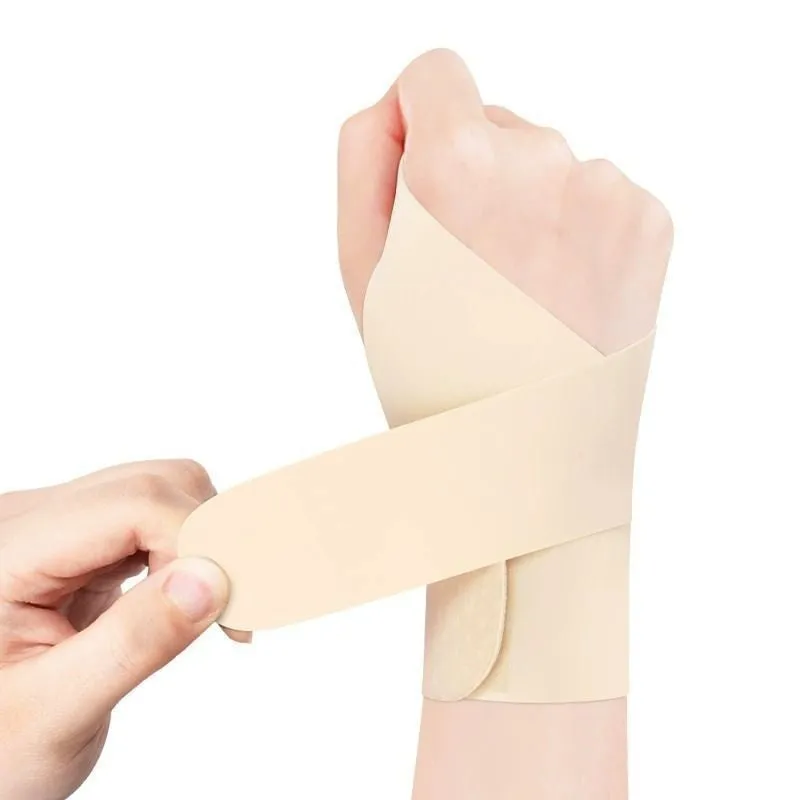 Black adjustable wristguard for athletic support during badminton, tennis, or volleyball