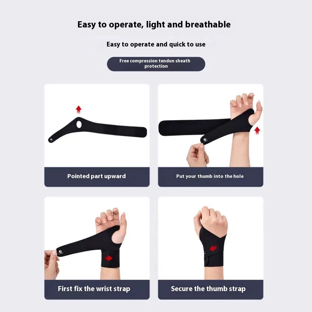 Black adjustable wristguard for athletic support during badminton, tennis, or volleyball