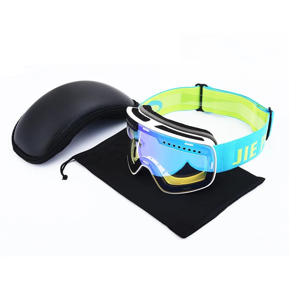 Double Italian Anti-fog ski glasses with TPU+PC frame, multi-colour options, double-layer lens for eye protection