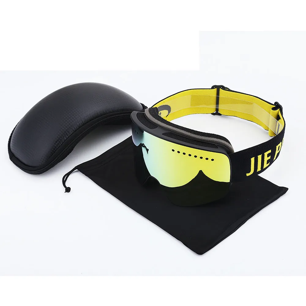 Double Italian Anti-fog ski glasses with TPU+PC frame, multi-colour options, double-layer lens for eye protection