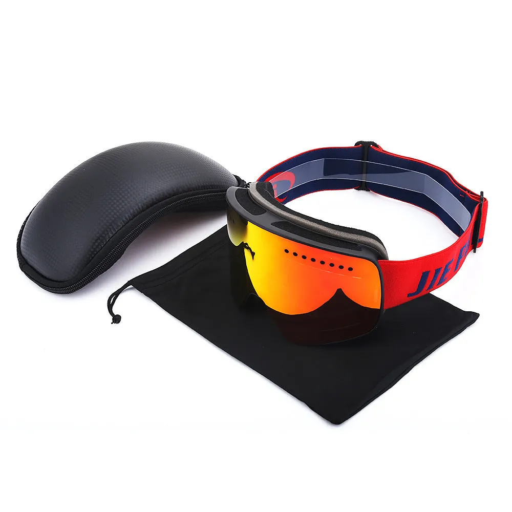Double Italian Anti-fog ski glasses with TPU+PC frame, multi-colour options, double-layer lens for eye protection
