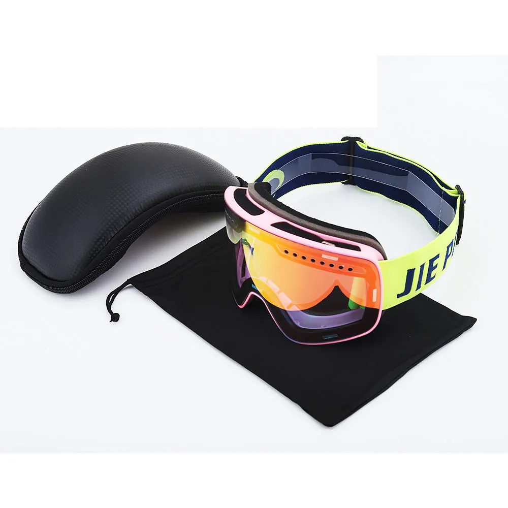Double Italian Anti-fog ski glasses with TPU+PC frame, multi-colour options, double-layer lens for eye protection