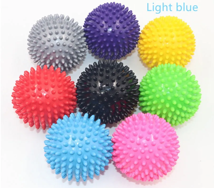 Fitness sports fascial point massage ball set with hard spikes, 7.5cm and 9cm, in dark purple and green