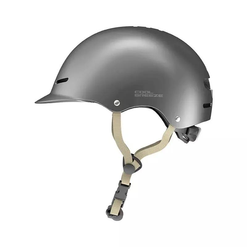 Cool Breeze Riding Helmet in grey, Style A, with cushioning and anti-impact ABS shell for cycling and skateboarding