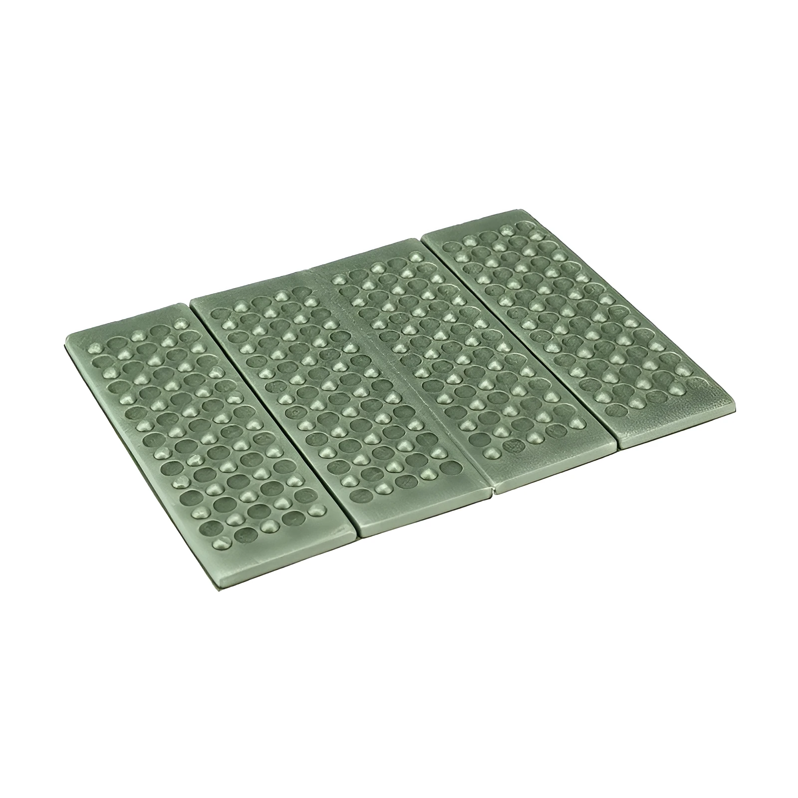 Folding moisture-proof outdoor camping mat in khaki, compact design for single person use