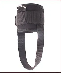 Cotton foot rope ankle strap with thickened diving cotton, quality Velcro, and steel buckle for leg training in black