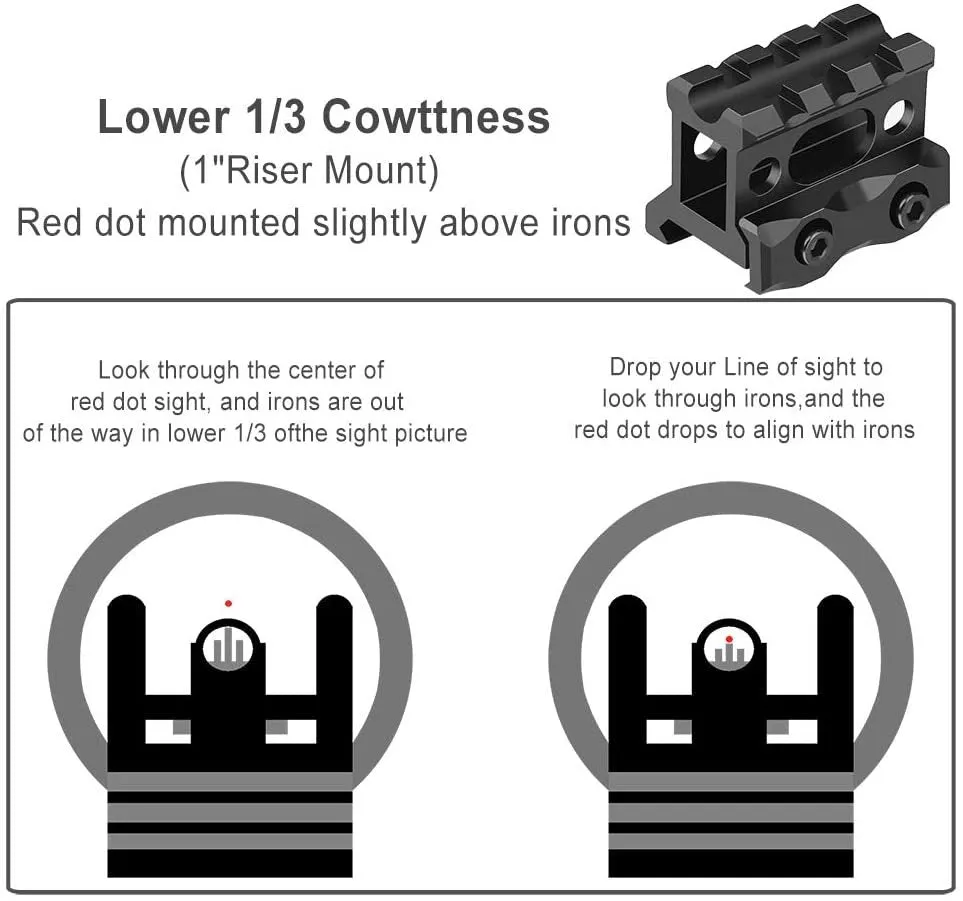 Feyachi 4 MOA red dot sight with aluminium body, 22mm objective lens, and dual mount options