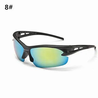 Cycling sunglasses with polarized lens, UV400 protection, black frame gray film, elastic paint frame, universal fit