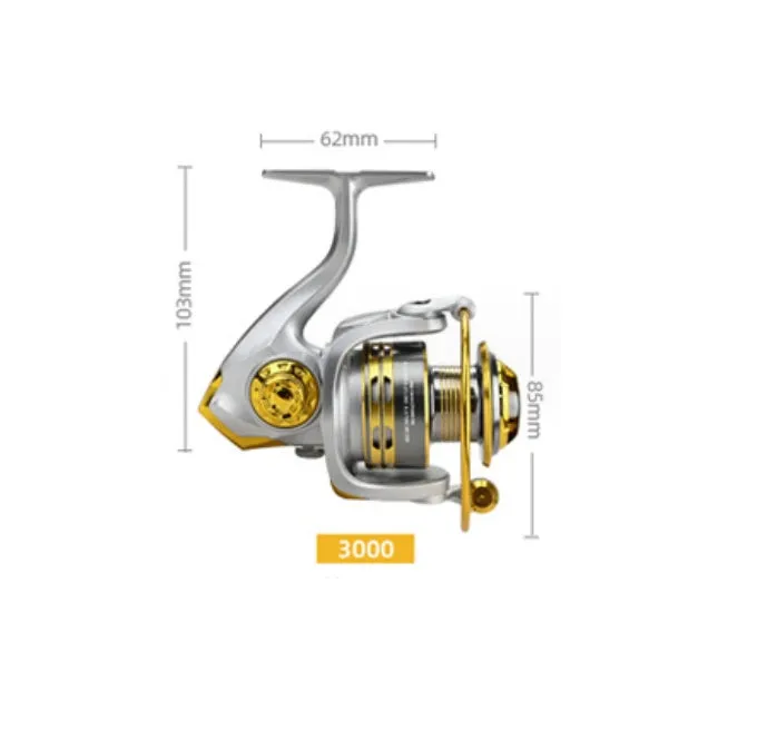All metal diagonal CNC spinning reel sea fishing wheel with rocker design, black, SAG model