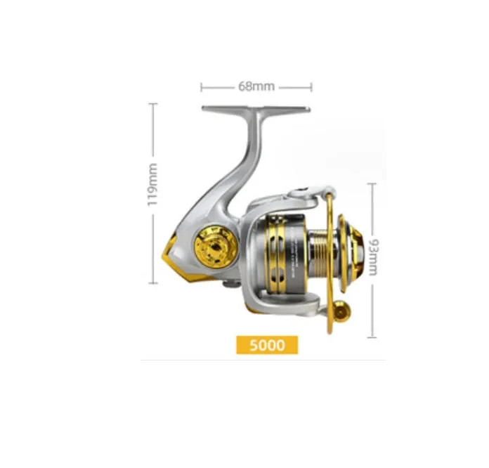 All metal diagonal CNC spinning reel sea fishing wheel with rocker design, black, SAG model