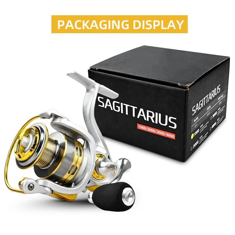 All metal diagonal CNC spinning reel sea fishing wheel with rocker design, black, SAG model