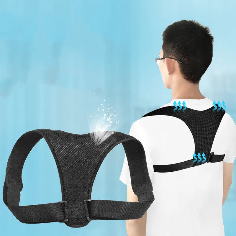 Black posture correction belt made of non-woven fabric, suitable for adults and children, sizes S to XL