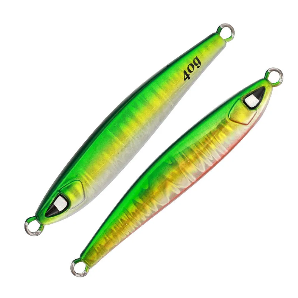 Sea fishing long shot iron bait lure in metallic finish, 40g to 100g weights, bionic fake bait