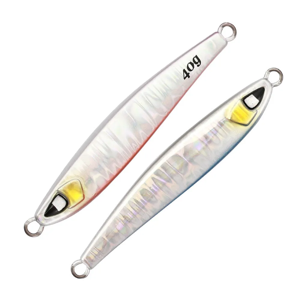 Sea fishing long shot iron bait lure in metallic finish, 40g to 100g weights, bionic fake bait