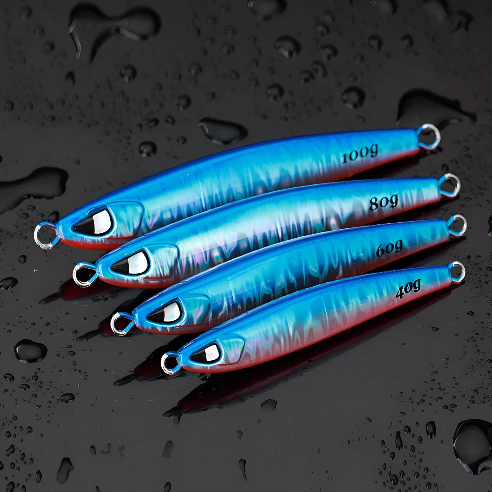 Sea fishing long shot iron bait lure in metallic finish, 40g to 100g weights, bionic fake bait