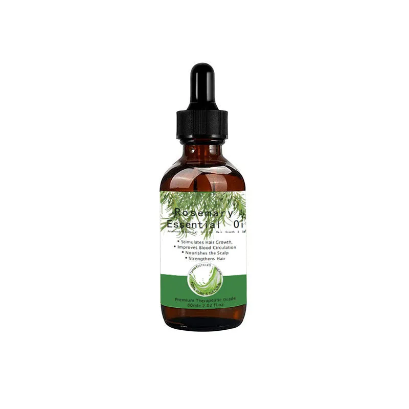 Rosemary hair growth serum in a white 60ml bottle for split end repair and frizz control