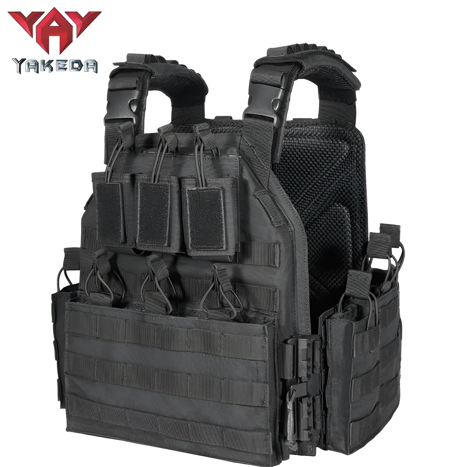 Quick dismantle tactical vest 6094 in black CP camouflage for outdoor use