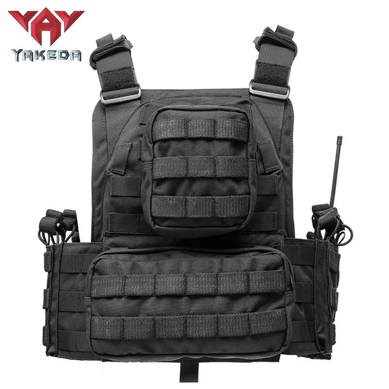 Quick dismantle tactical vest 6094 in black CP camouflage for outdoor use