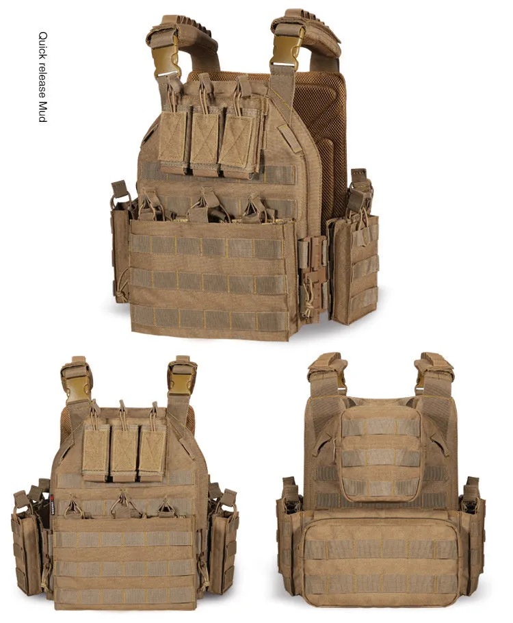 Quick dismantle tactical vest 6094 in black CP camouflage for outdoor use