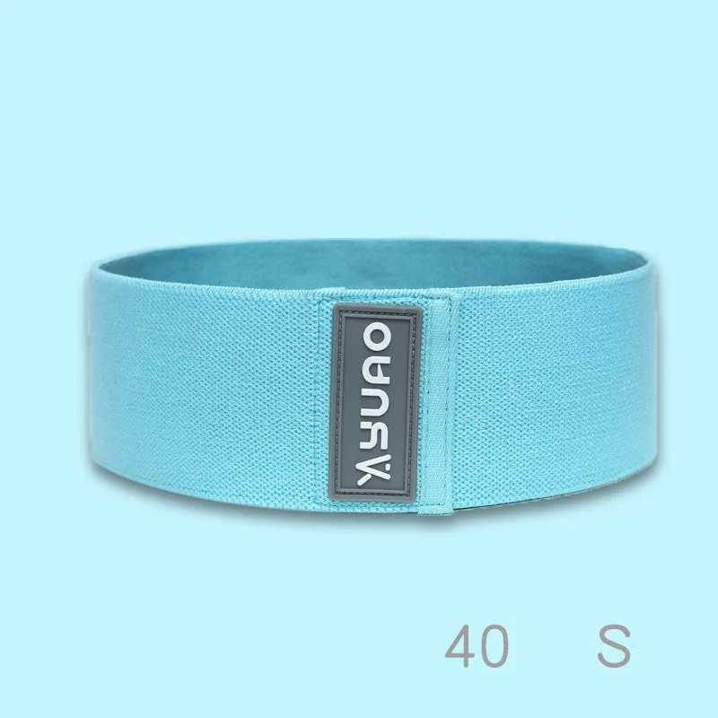Female strength training elastic squat hip ring in six colours with resistance levels 40-120lb
