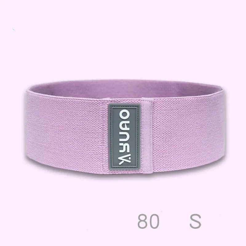 Female strength training elastic squat hip ring in six colours with resistance levels 40-120lb