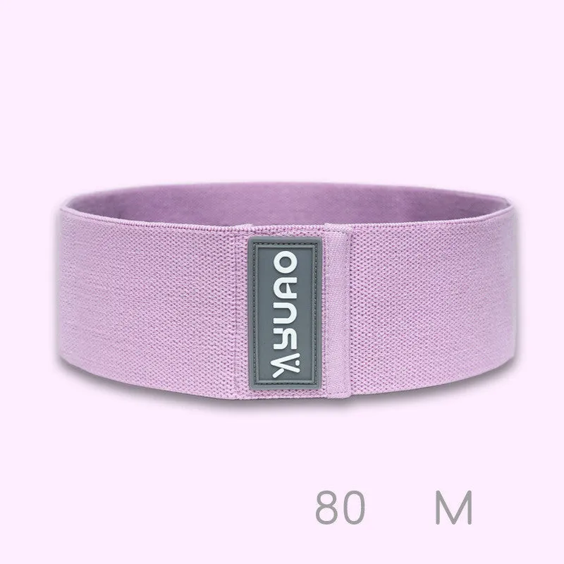 Female strength training elastic squat hip ring in six colours with resistance levels 40-120lb