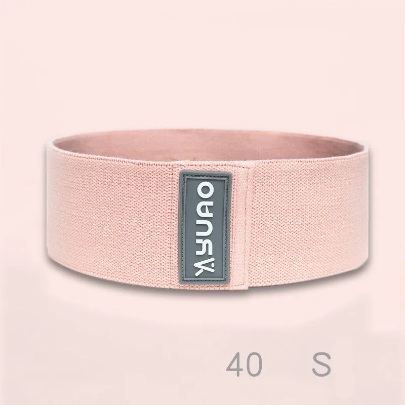 Female strength training elastic squat hip ring in six colours with resistance levels 40-120lb