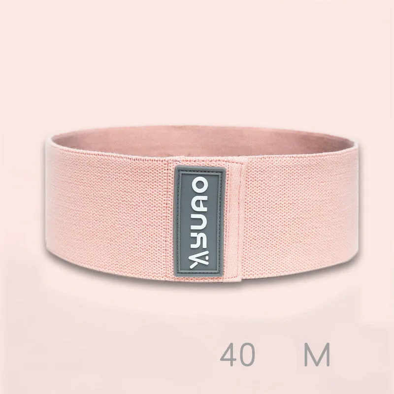 Female strength training elastic squat hip ring in six colours with resistance levels 40-120lb
