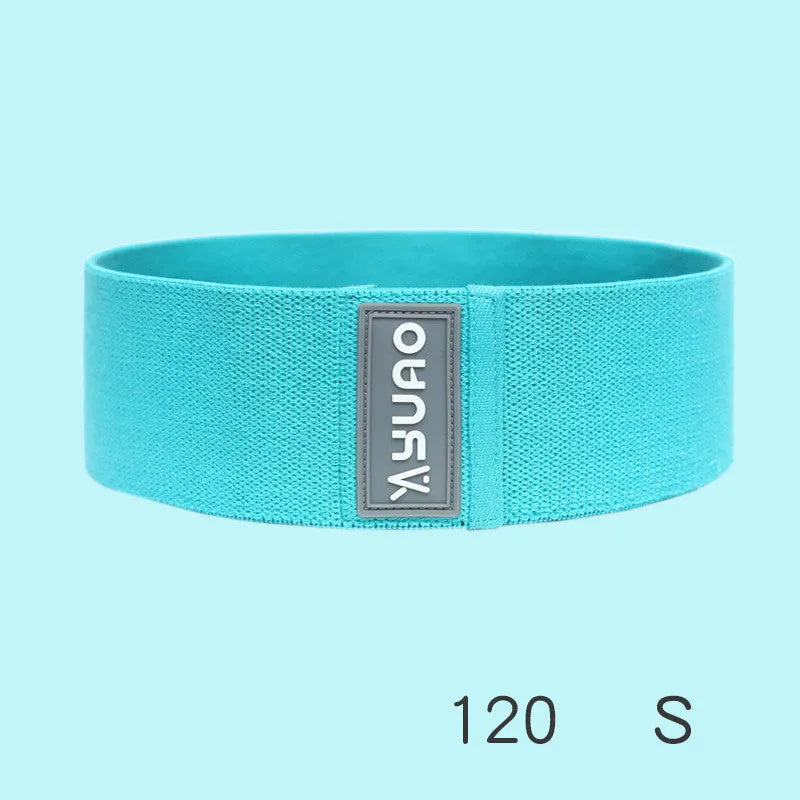 Female strength training elastic squat hip ring in six colours with resistance levels 40-120lb