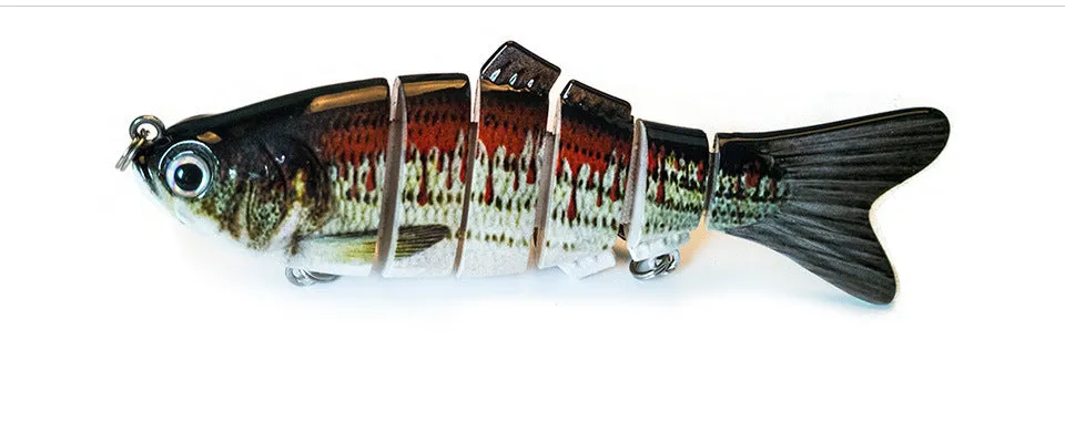 Set of 6 multi-section jointed hard bait fishing lures 10cm 17g shallow water simulation colours