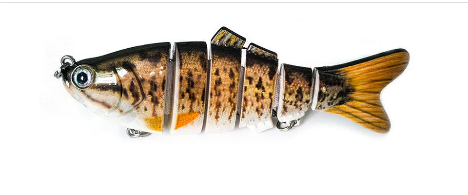 Set of 6 multi-section jointed hard bait fishing lures 10cm 17g shallow water simulation colours