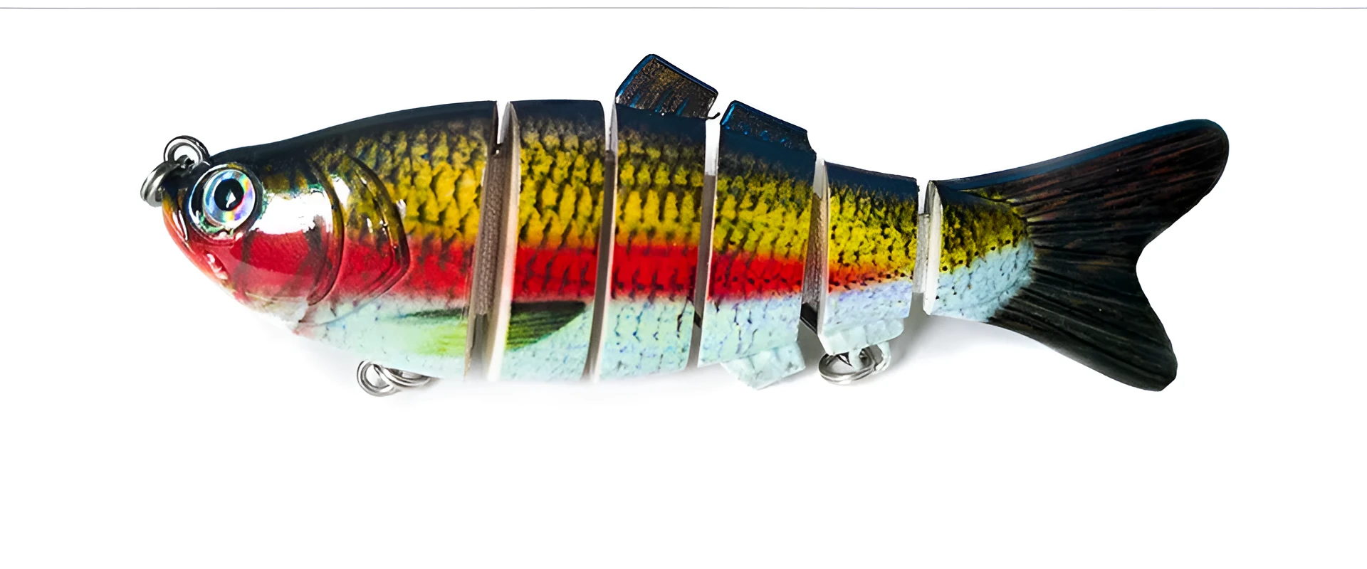 Set of 6 multi-section jointed hard bait fishing lures 10cm 17g shallow water simulation colours
