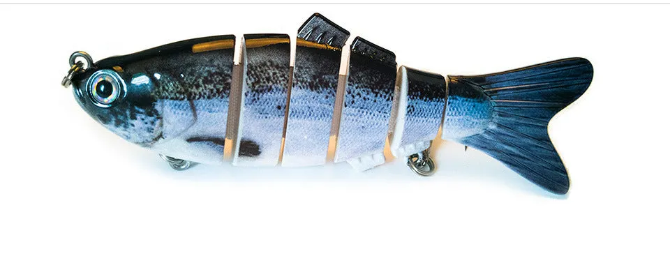 Set of 6 multi-section jointed hard bait fishing lures 10cm 17g shallow water simulation colours