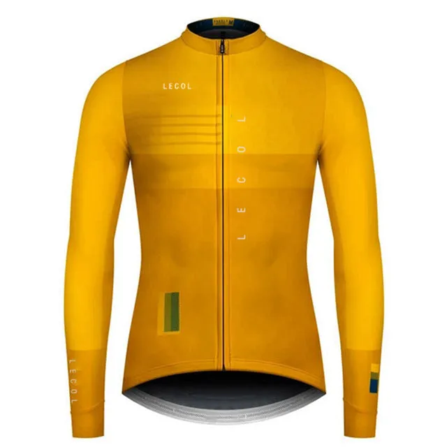 Men's autumn full sleeve cycling jersey in one of ten colour styles, available in sizes XS to 4XL