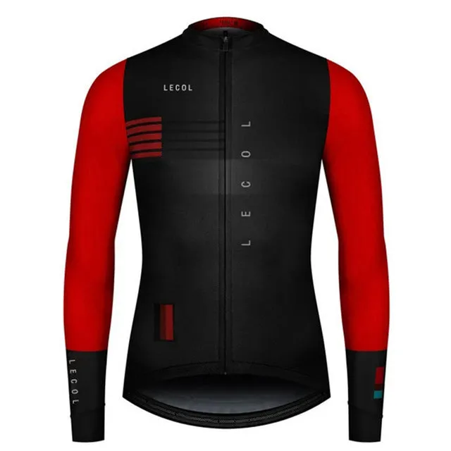Men's autumn full sleeve cycling jersey in one of ten colour styles, available in sizes XS to 4XL