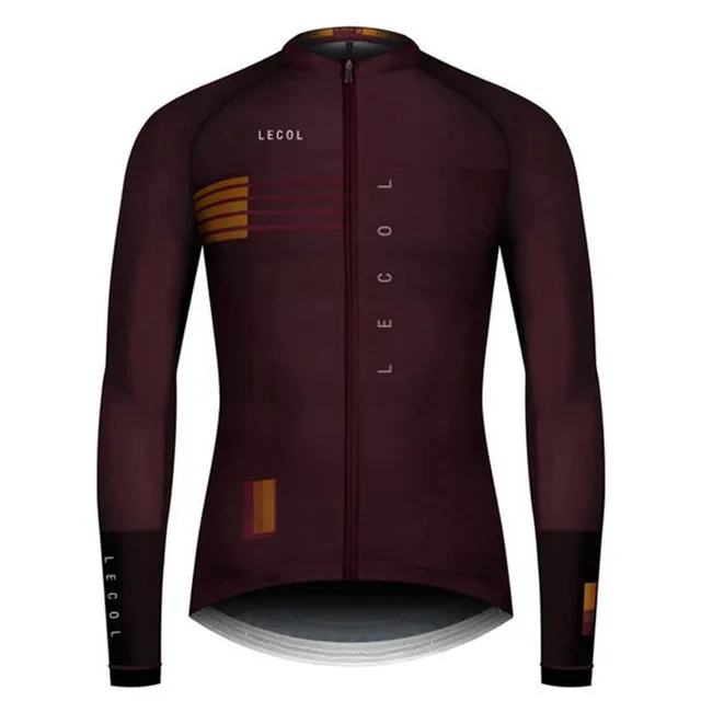Men's autumn full sleeve cycling jersey in one of ten colour styles, available in sizes XS to 4XL