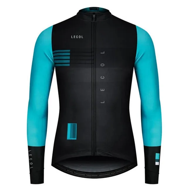 Men's autumn full sleeve cycling jersey in one of ten colour styles, available in sizes XS to 4XL