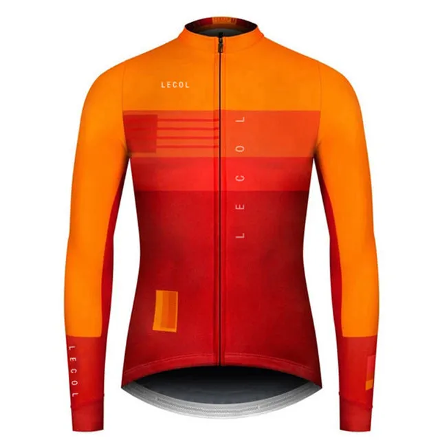 Men's autumn full sleeve cycling jersey in one of ten colour styles, available in sizes XS to 4XL