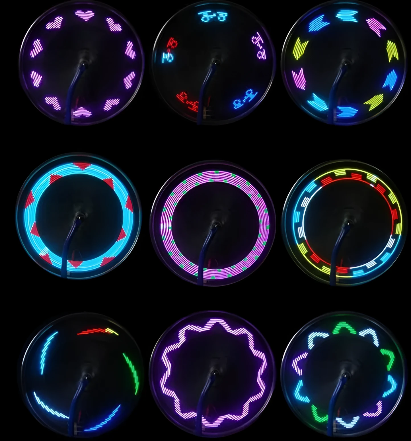 14 LED motorcycle bike light with RGB full colour 7 front and 7 back LEDs and 32 modes