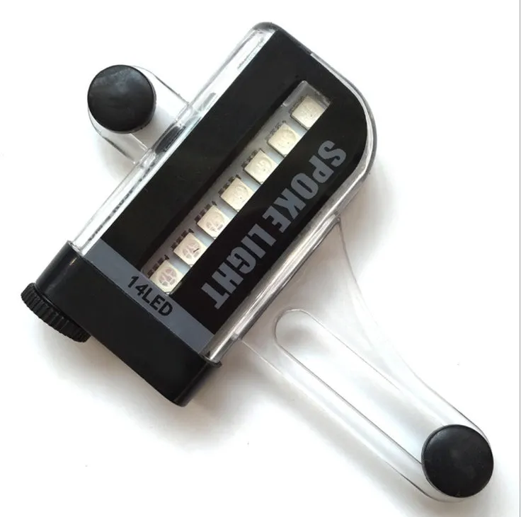 14 LED motorcycle bike light with RGB full colour 7 front and 7 back LEDs and 32 modes