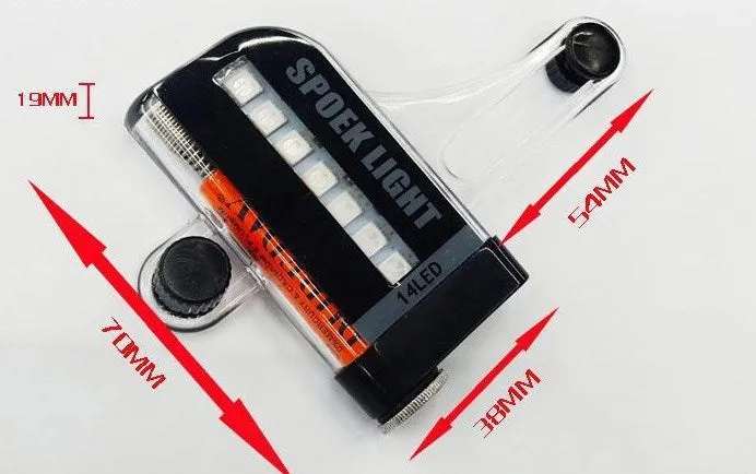 14 LED motorcycle bike light with RGB full colour 7 front and 7 back LEDs and 32 modes