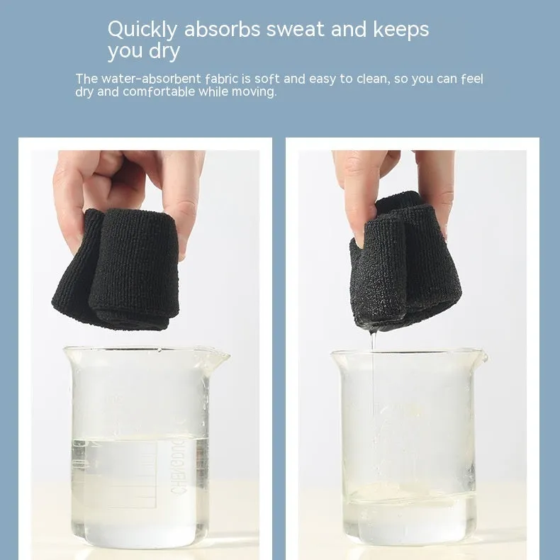 Elastic widened sports sweat band in polyester spandex, shown in one of five available colours.