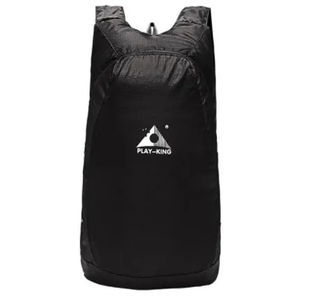 Ultra-thin outdoor backpack 20L waterproof polyester folds to fist size, lightweight 0.075kg, sky blue colour