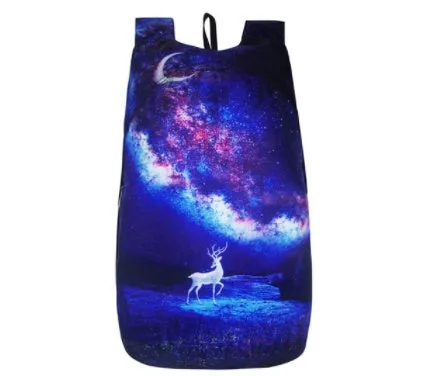 Ultra-thin outdoor backpack 20L waterproof polyester folds to fist size, lightweight 0.075kg, sky blue colour