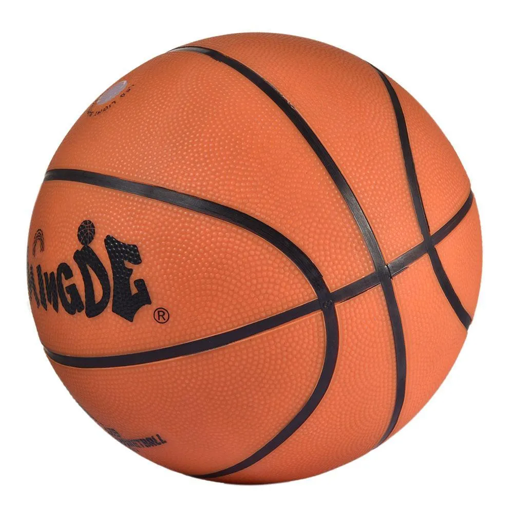 LED luminous basketball in red rubber with glow-in-the-dark feature for night play