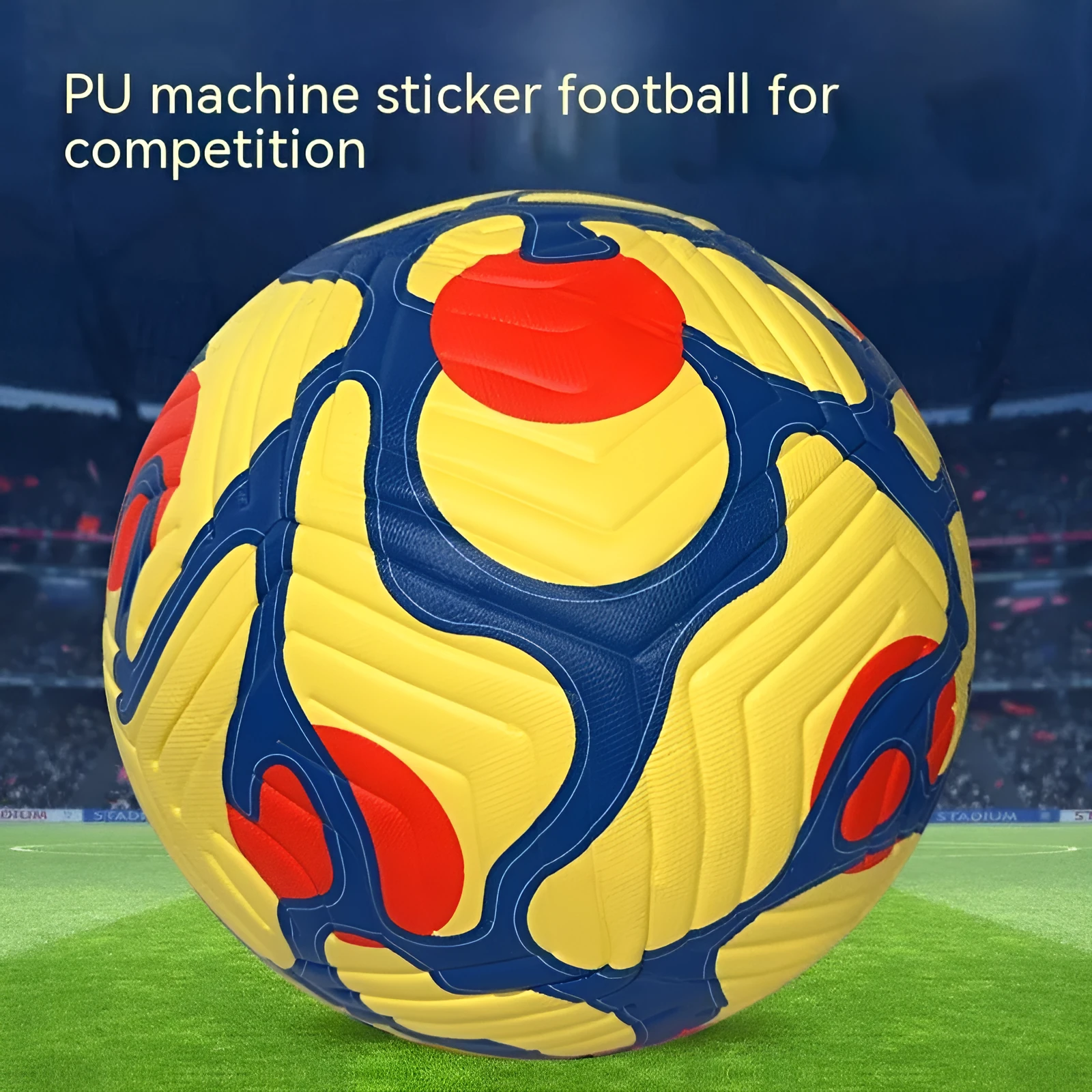 PU leather hot fit football size 5 in blue red black colourway for football matches